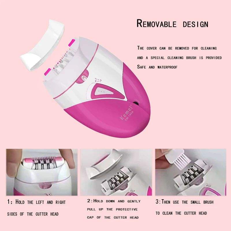 💖 Kemei KM-189A Rechargeable Ladies Epilator – Smooth Hair Removal System