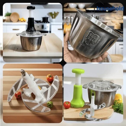 Stainless Steel Push Chopper 2L Manual Food Chopper