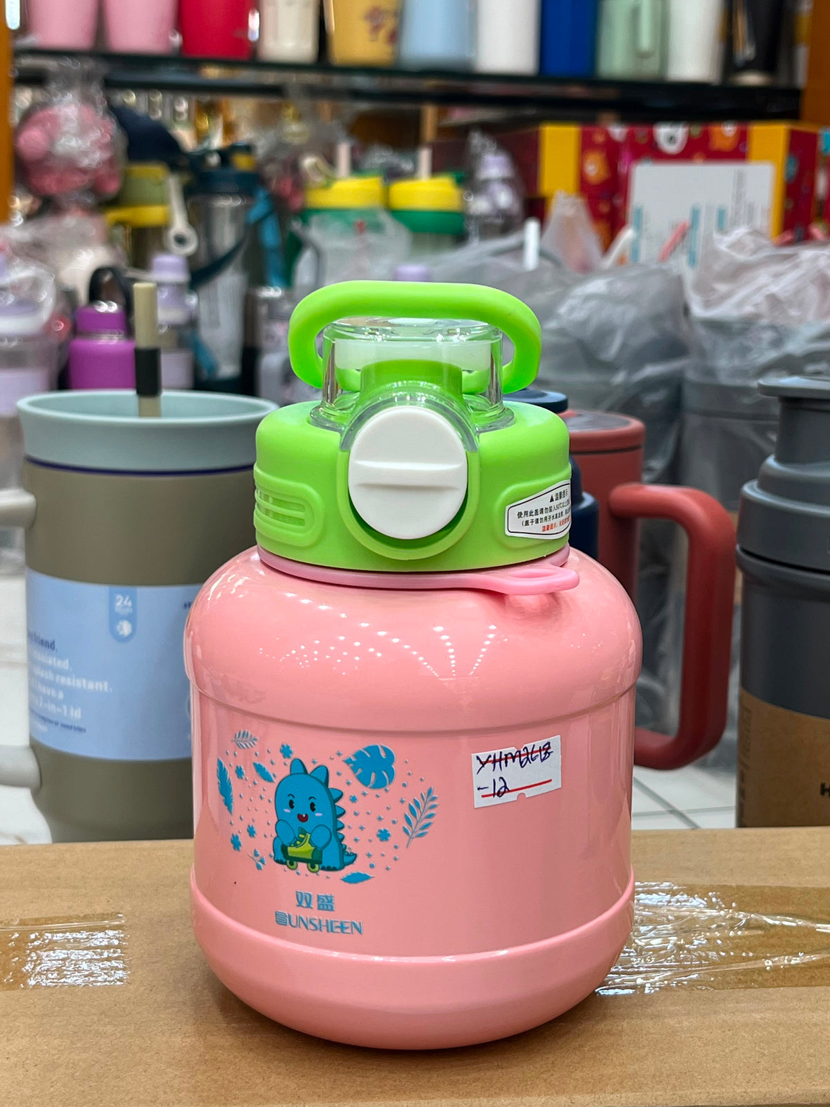 Kids Cartoon Water Bottle with Straw & Handle – Leakproof Large Capacity Water Jug for School & Travel