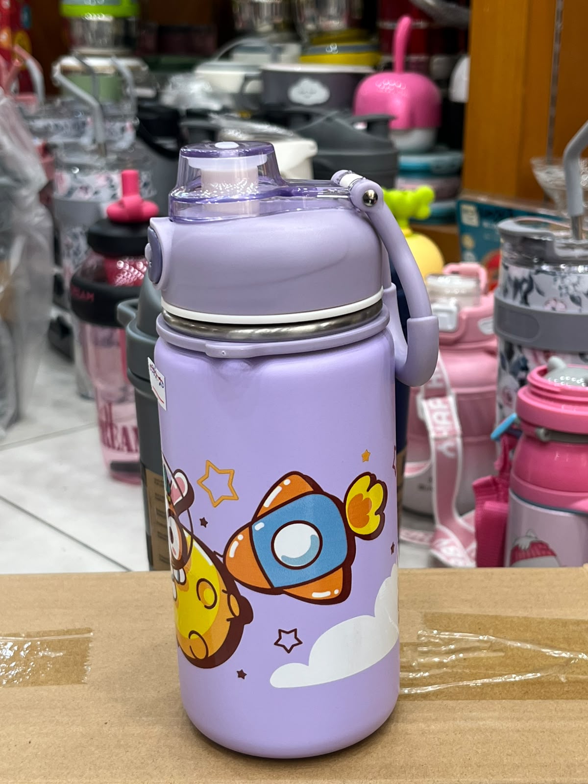 🚀🩷 Vilora Kids Space Adventure Water Bottle – Premium Leak-Proof Bottle with Carry Strap 🌟