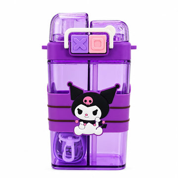 🧸 Cute Cartoon Kids Water Bottle with Dual Drinking Modes & Carry Strap | Leak-Proof