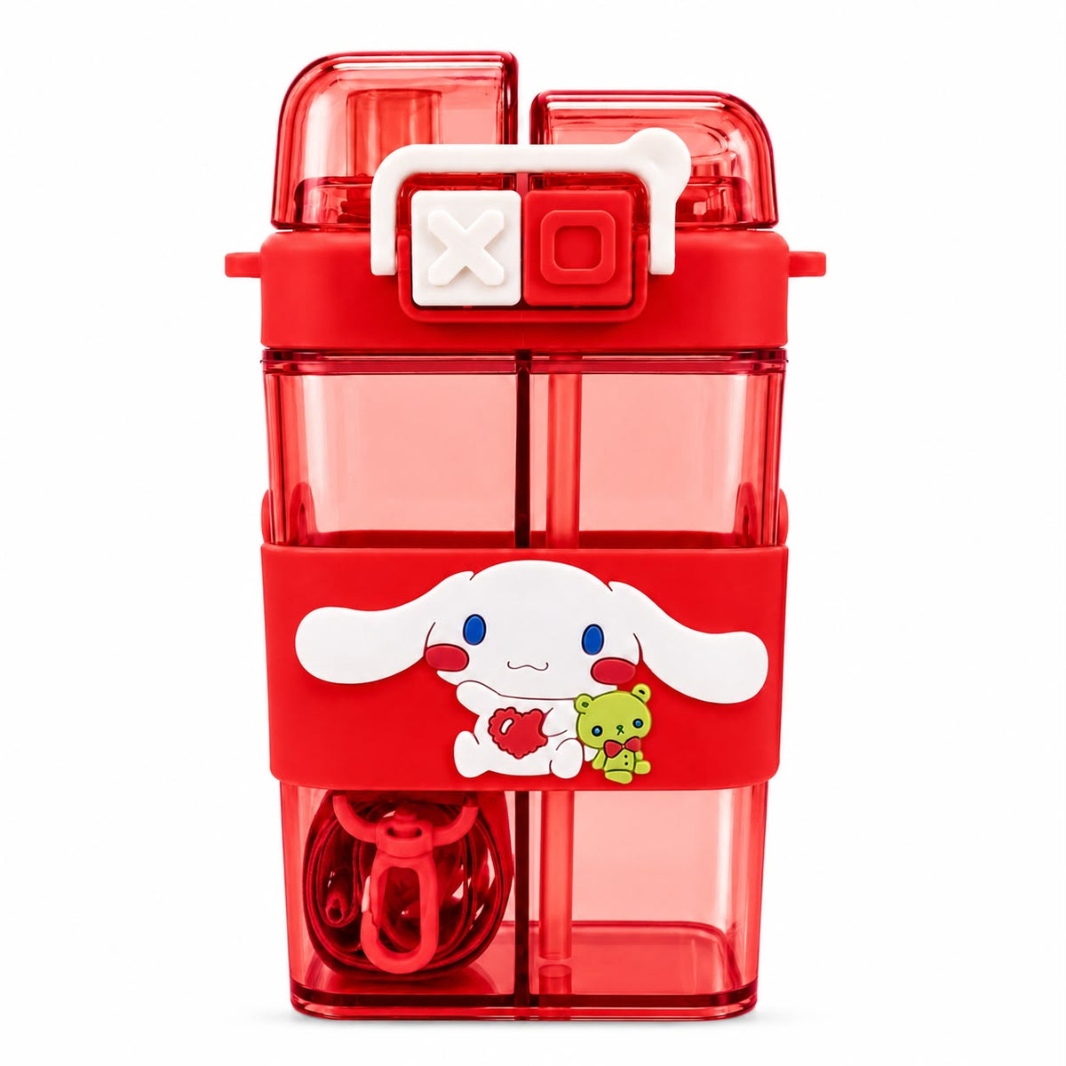🧸 Cute Cartoon Kids Water Bottle with Dual Drinking Modes & Carry Strap | Leak-Proof