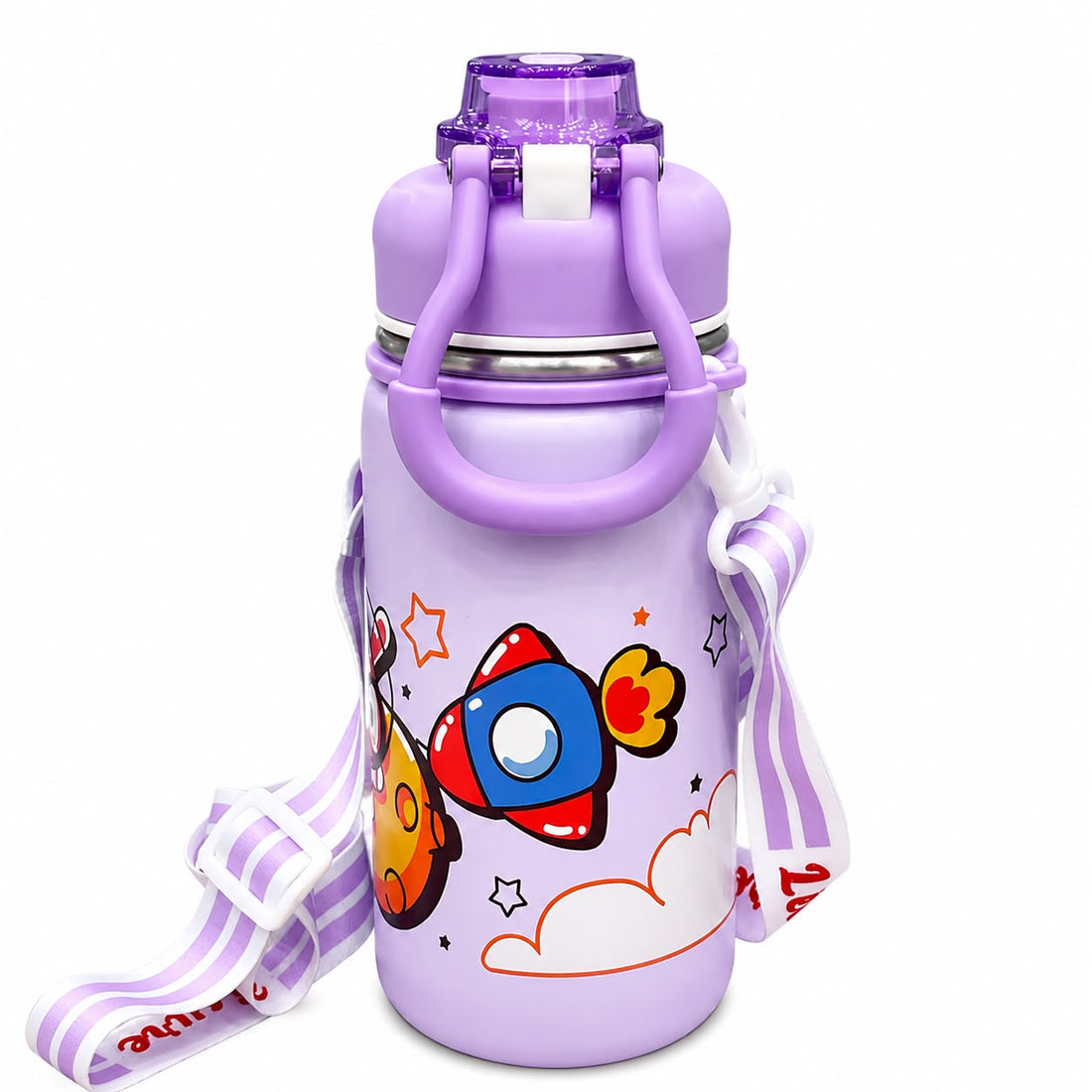 🚀🩷 Vilora Kids Space Adventure Water Bottle – Premium Leak-Proof Bottle with Carry Strap 🌟