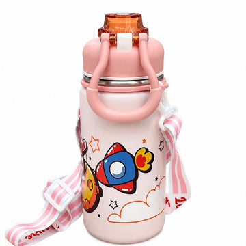 🚀🩷 Vilora Kids Space Adventure Water Bottle – Premium Leak-Proof Bottle with Carry Strap 🌟