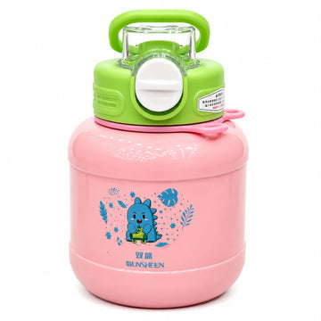 Kids Cartoon Water Bottle with Straw & Handle – Leakproof Large Capacity Water Jug for School & Travel